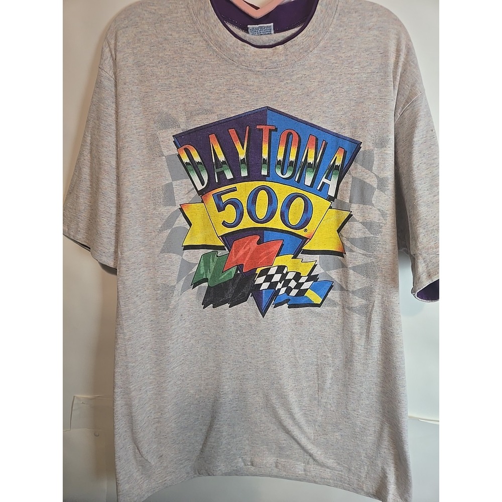 Vintage 80s Nascar Daytona 500 T-Shirt Cal Cru Unisex Sz Lg Single Stitch